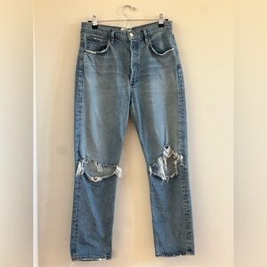 Agolde Light Blue Ripped Women’s Riley  Jeans